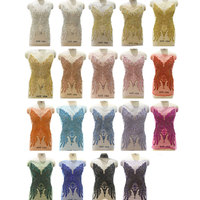 WDP-624 Keering Applique florale en strass et broderie artisanale en cristal pour corsage, pour robes de mariée et robes de soirée