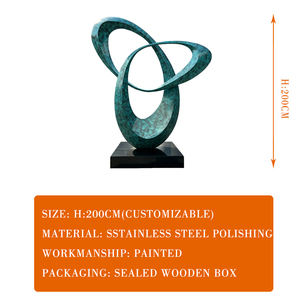 Escultura Moderna Abstracta <span class=keywords><strong>de</strong></span> Acero Inoxidable Pintada a Medida, Instalación <span class=keywords><strong>de</strong></span> Arte Metálico Contemporáneo para Plaza - Product Image 4
