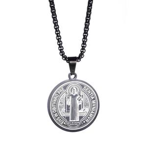 Collier Médaille Saint Benoît Pendentif Médaille Saint Bénédictine pour Talisman Protecteur Religieux - Product Image 5