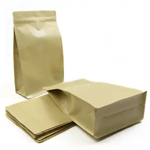 Hot sale new products brown kraft paper coffee packing bag plastic food packaging bag