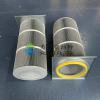 Cartouche filtrante de remplacement pour poussières inflammables et explosives industrielles, en polyester antistatique, avec bride carrée en PTFE