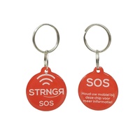 Porte-clés personnalisé avec code QR imprimé et URL programmable, étiquette d'identification pour animaux de compagnie en époxy RFID NFC