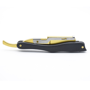 Afeitadora manual con mango de madera roja para hombre, maquinilla de afeitar profesional para peluquero, cuchilla de cambio, nuevo - Product Image 5