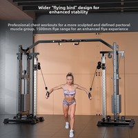 Machine à Crossover par Câbles avec Poulies Hautes et Basses, Équipement de Gymnastique pour Entraînement Fonctionnel à Domicile, Exercice Complet du Corps, Cable Fly