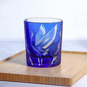 Verre à <span class=keywords><strong>whisky</strong></span> en cristal sculpté à la main, style ancien, luxe léger, rétro, parfumé, coupe japonaise Edo Kiriko, <span class=keywords><strong>coffret</strong></span> cadeau de grande valeur - Product Image 1