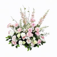 Populaire lente bruiloft bloemdecoratie zijde kunstmatige op maat gemaakte roze roos bloemenloper vloer afstudeerdecoratie Moederdag