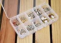 10 Boîtes de rangement rectangulaires transparentes écologiques brillantes en plastique pour maquillage, amovibles, avec élastiques de finition DIY