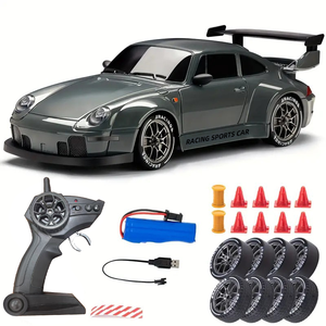 NUEVO Auto de Carreras a Control Remoto <span class=keywords><strong>RC</strong></span> <span class=keywords><strong>Drift</strong></span> Escala 1/24 de 4 Canales con Cable USB, Juguete Deportivo con Luces de Chispas para Niños - Product Image 1