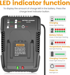 <span class=keywords><strong>Chargeur</strong></span> de <span class=keywords><strong>batterie</strong></span> 18 volts pour Ridgid R86091 R86092 <span class=keywords><strong>Chargeur</strong></span> de remplacement pour <span class=keywords><strong>batterie</strong></span> au lithium <span class=keywords><strong>AEG</strong></span> 18V L1830R L1815R R840085 R840086 - Product Image 5