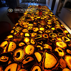 Chiếu Sáng Thiết Kế Backlit Khác Tự Nhiên Màu Đen Pha Lê Agate Bán Quý Đảo Đá Truy Cập - Product Image 2