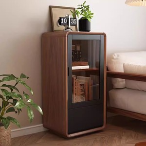 Solid Wood TV Cabinet <b>Walnut</b> Color Storage Modern Living Room Stand - Product Image 4