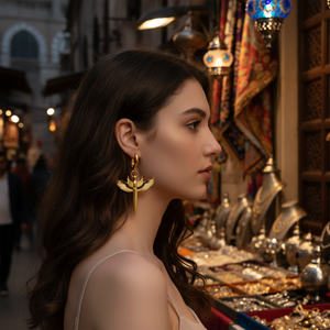 Gold Plated Sword of Michael <b>Charm</b> Dangle Earring Turkish Wholesale 925 Sterling Silver Jewelry - Product Image 3