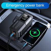 Démarreur de voiture portable 6 en 1, booster de batterie de voiture, chargeur de batterie externe, batterie au lithium, pompe à air pour pneus, gonfleur de pneus avec lumière