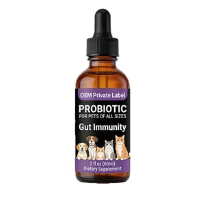 Gotas Probióticas Orgánicas para Perros y Gatos |   Vitaminas y Minerales con Sabor a Carne para la Salud Intestinal y el Apoyo Inmunológico, Absorción Rápida, Líquido - Product Image 1