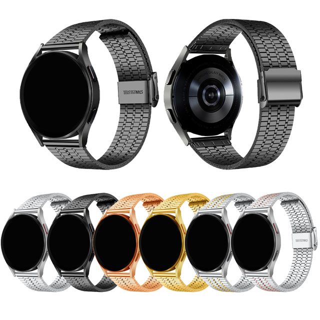 For Samsung Watch Band Grade Seven Bead Double Safety Buckle Watches Band Fit for Women and Men Classic Paragraph