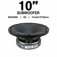 Altavoz PA Profesional de 10 Pulgadas, 250W RMS, Bobina de Voz de 65mm, Imán de 170mm, Woofer de Alta Sensibilidad para KTV, Escenarios, Clubes, Audio, Venta al Por Mayor