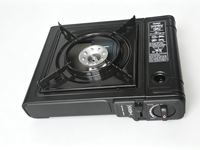Réchaud à cartouche portable à brûleur unique pouvant utiliser des cartouches de gaz mini et une connexion GPL externe