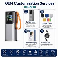 Batterie externe 20000mAh PD100W avec câble rétractable, OEM ODM, logo personnalisé, lumière LED TFT intégrée de type C, vente directe usine, MOQ 1000 pièces