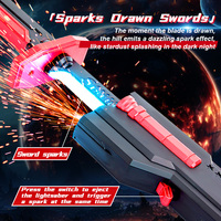 Petite taille rechargeable étincelle lame épée en plastique électrique étincelle et brouillard de pulvérisation coloré dynamique Led brillant épée jouets pour enfants