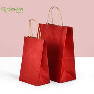 SenAng05 Vente en gros de sacs en papier kraft personnalisés avec votre propre logo, sacs en papier kraft écologiques, sacs en papier blanc de 10 cm avec poignée, en vrac - Product Image 3