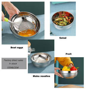 Offre Spéciale Pas Cher Prix Battre Les Oeufs Bassin En Acier Inoxydable Bols À Mélanger Isolé Double Paroi Bol de Soupe Bol de Riz - Product Image 5