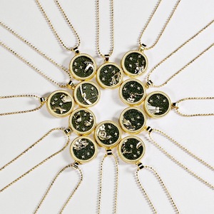 2 adet gündüz ve gece 12 zodyak dilek kartı takı yuvarlak burç astroloji ay yıldız kolye altın kaplama zodyak burcu BFF kolye - Product Image 6