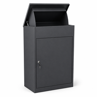 Boîte de rangement extérieure antivol noire, populaire, coupe-vent, sur pied, pour colis, vente en gros