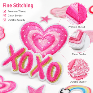 Pronta Entrega: <span class=keywords><strong>Patches</strong></span> Y2K Rosa Estéticos Bordados, Atacado em Estoque, Apliques Termocolantes de Borboleta e Amor para Chapéus - Product Image 2