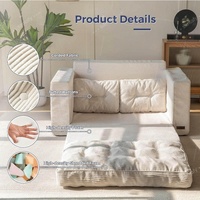 Ensemble de canapé compressé pliable sectionnel avec coussins remplis d'éponge Canapé-lit convertible au design moderne pour petit appartement