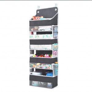 Foldable Closet Cabinet Hanging Organizers with 4 Large Pockets 6 Mesh Side Pockets with Clear Window for Bedroom Nursery - Product Image 1