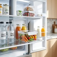 Conteneur à céréales transparent à rayures verticales, moulé par injection, en PET, empilable, de qualité alimentaire, sans BPA, hermétique, bac de rangement pour la cuisine