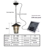 Lustre solaire en aluminium pour extérieur, étanche IP54, abat-jour en verre noir, garantie de 3 ans, angle de faisceau de 360°, double source lumineuse, cour