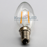 110V AC 2W 4W 6W ROHS Ampoule à filament LED en verre certifié blanc chaud sans scintillement E14/E27/B22/E17/E12