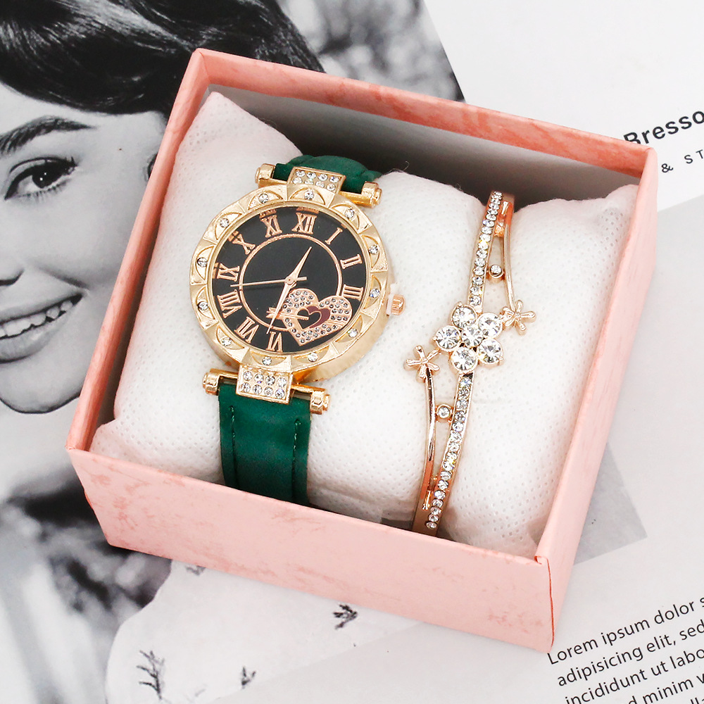 Green watch bracelet gift box