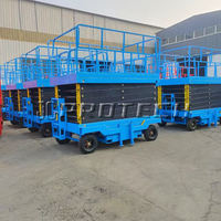 Güvenli Taşınabilir Mobil Hidrolik Makaslı Platform Elektrikli Havadan Çalışma Platformu Kaymaz Platform Ayak Destekli