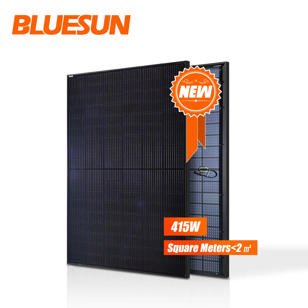Bluesun çin güneş şirketleri yüksek verimlilik longbeach depo stoklanan ev için 400w 415w güneş panelleri