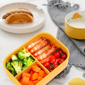 3 Compartment Silicone Bento <b>Lunch</b> <b>Box</b> Container,Leak-Proof Salad Bento <b>Box</b> for Adult, Microwave Safe - Product Image 5