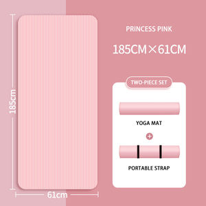 Ensemble de tapis de yoga NBR léger et portable rose noir en option pour l'exercice en plein air - Product Image 6
