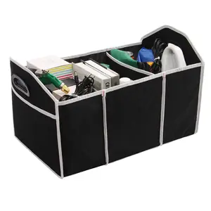 Bolsas de Almacenamiento Plegables para Maletero de Auto, Estilo Oxford Negro Clásico, Organizador Portátil para Asiento de Auto con Cierre de Cremallera, Multifuncional - Product Image 1