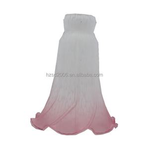 Pantalla de lámpara de cristal rosa antiguo hecha a mano con diseño de lirio de estanque, 6 pulgadas de altura, regulable, fácil instalación, accesorio de iluminación de cristal soplado - Product Image 4