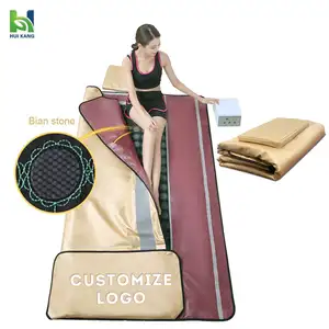 Home Use 3 Zones Heating Spa Slimming Far Infrared Sauna Blanket With Bian Stone For Beauty Salon