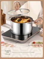 Ensemble de 5 casseroles universelles coréennes en acier inoxydable 201 épaissi, à double fond, pour cuisinière, avec marmite à soupe et ustensiles de cuisson pour friture, pour le marché international