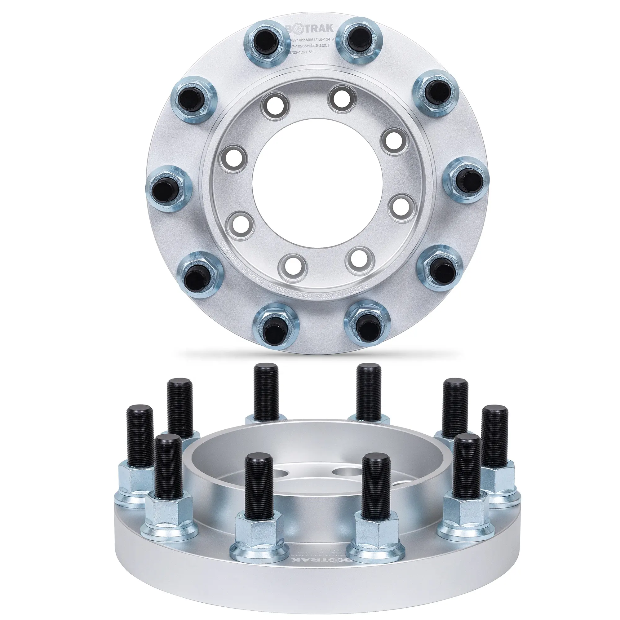 Botrak espaçador automotivo, 1/4 ", 8 para 10 lug, 38mm, 8x1.5, 10x170, 285", 22.5 ", braço duplo da roda, para ford f250 f350