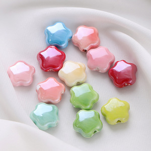 10pcs 14.5*15mm Ceramic Petal Flower Shaped Porcelain Ceramic Beads