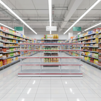Étagère de supermarché en fil de maille personnalisée, à affichage Double face, économique