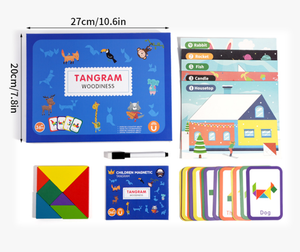 หนังสือปริศนาแทงแกรมไม้สำหรับเด็กและผู้ใหญ่ - ของเล่นเสริมพัฒนาการทางสติปัญญา ของขวัญฝึกสมอง - Product Image 6