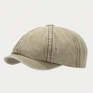 Nouveau Chapeau Gavroche en Coton Lavé Printemps 2025 pour Femme et Homme, Béret Britannique Vintage Couleur Unie 8 Panneaux - Product Image 6