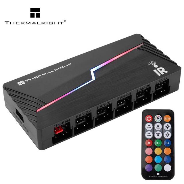 Thermalright ARGB and Fan HUB X12 IR Black Hub Controller Support 12 Groups CPU Fans, 3Pin ARGB Controller 4Pin PWM Fan