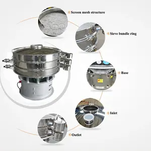 Máquina de filtro de polvo de acero inoxidable 304, tamiz vibratorio de harina de trigo, Mealworm