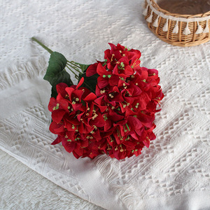 Ramo de Flores Artificiales de Seda, Diseño Triangular de Cinco Ramas, Buganvilla, Decoración para el Hogar y Interiores de Tiendas - Product Image 3